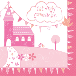 .Pack 16 Unds. Servilletas papel 33cm Communion Church Pink /Ref: 9901872