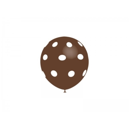 ,B/8 Globos 30CM Ø Blanco: Lunares Chocolate /Ref: 112P4040*8