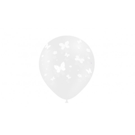 B/8 Globos 30cm Ø. transp.: Mariposas /Ref: 112C0041*8