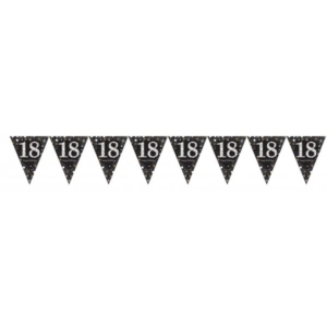 .-Banderin (Guirnalda) Gold Sparkling Celebration 18th Happy Birthday Pennant Banners 1.8m /Ref: 9900551