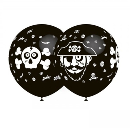 B/50 Globos 30cm Ø Negro: Piratas /Ref: 112P4111*50