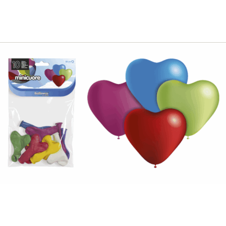 B/Solapa 10 Globos 50cm Perim. Corazón Mini Surtido /Ref: HG3023