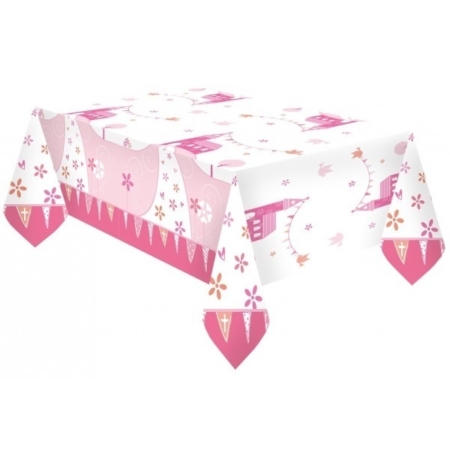.Pack 1 Und. Mantel Plástico 1,80m x 1,20m Communion Church Pink /Ref: 9901874