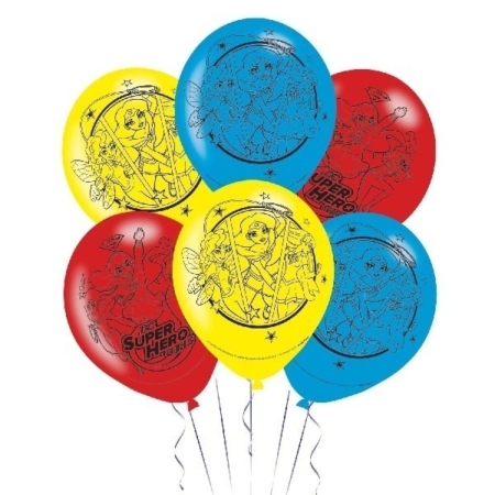 DC Super Hero Girls 4 Sided Latex Balloons 11″/28cm /Ref: 9901499