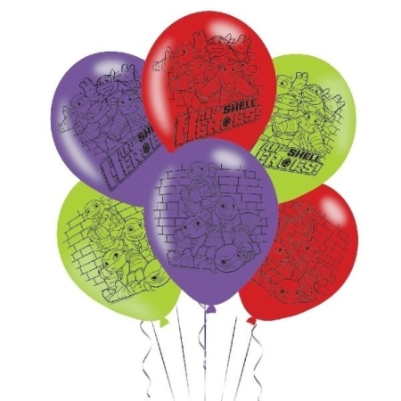 Half Shell Heroes 4 Sided Latex Balloons /Ref: 9901498
