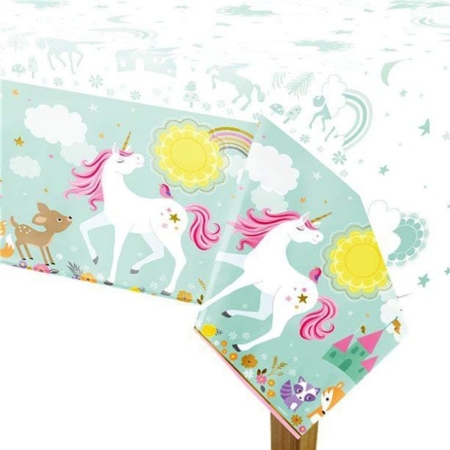 .Pack 1 Und. Mantel Plástico 1,37m x 2,60m Magical Unicornio /Ref: 571929