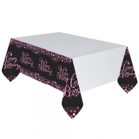 .Pack 1 Und. Mantel Plástico 1,37m x 2,59m Pink Sparkling Celebration /Ref: 9900572