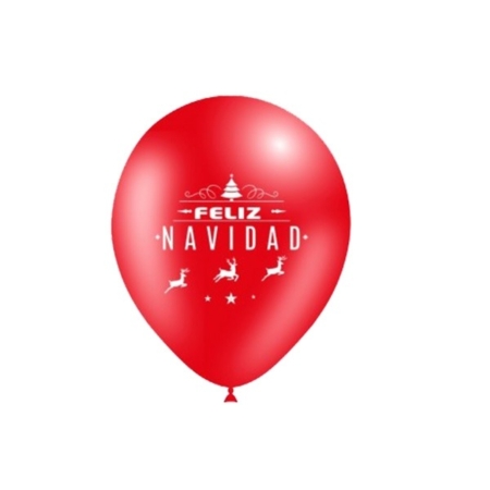 B/50 Globos 28cm Ø: Feliz Navidad Abeto /Ref: 112M83105*50