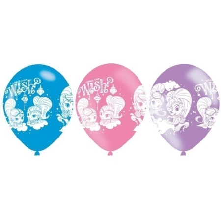 Shimmer & Shine 4 Sided Print Latex Balloons /Ref: 9902135