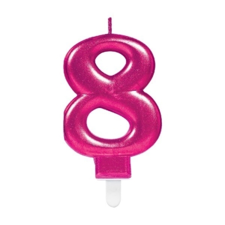  *Velas Pink Metallic Finish Candles (Nº 8) /Ref: 9901790