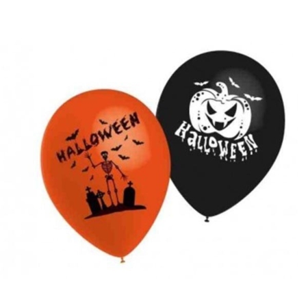 B/S 10 Globos 25cm Ø Naranja negro /Ref: HG2022