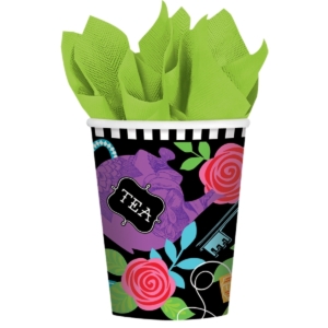 .Pack 8 Unds. Vaso de Papel 266ml Mad Tea Party Paper Cups /Ref: 581726