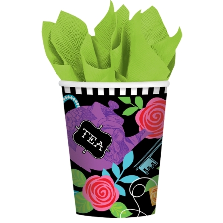 .Pack 8 Unds. Vaso de Papel 266ml Mad Tea Party Paper Cups /Ref: 581726