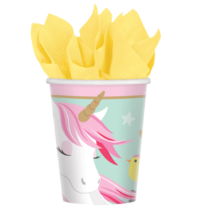 .8 Vasos Unicornio Mágico Vasos de Papel 266ml /Ref: 581929-66