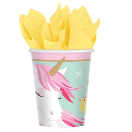 .8 Vasos Unicornio Mágico Vasos de Papel 266ml /Ref: 581929-66