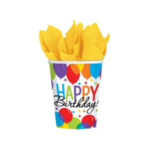 .8 Vasos Vasos de papel Happy Birtday 266ml /Ref: 680000