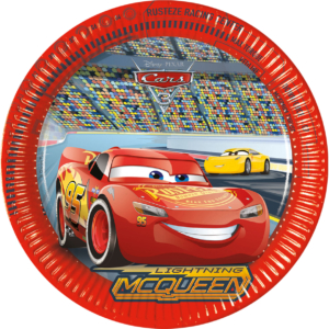 .Pack 8 Unds. Platos Cartón 23cm Cars 3 /Ref: 93437