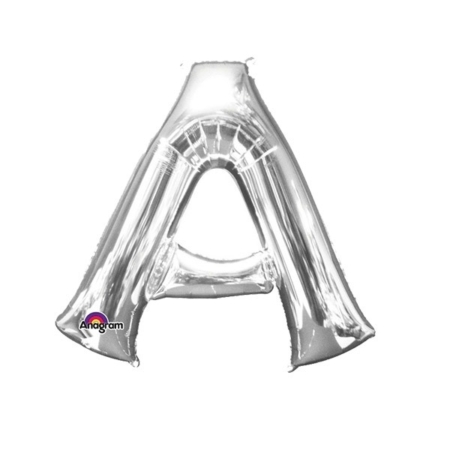 *Letra A Foil Balloons Plata 16″/40cm /Ref: 3301101