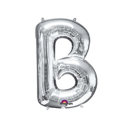 Letter B Silver Minishape Foil Balloons 16″/”40cm A04