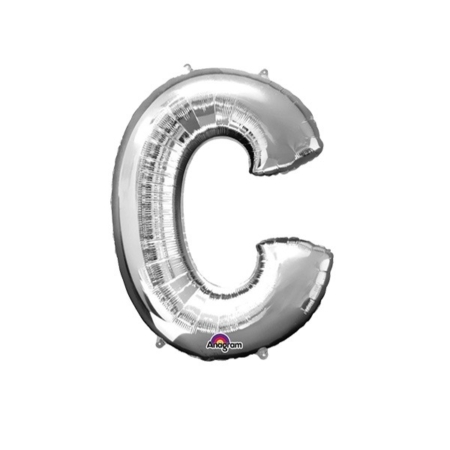 Letra C Foil Balloons Plata 16″/40cm