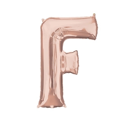 ;Letra F Foil Balloons Oro Rosado 16″/40cm /Ref: 3745711