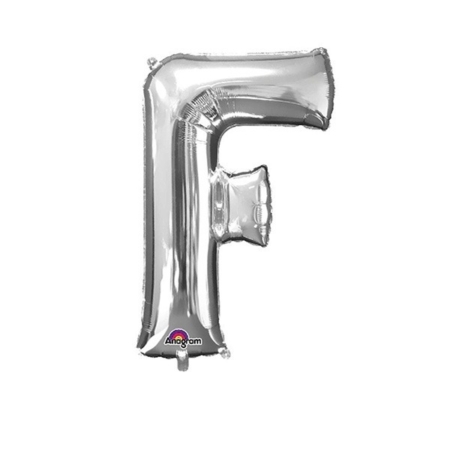Letra F Foil Balloons Plata 16″/40cm