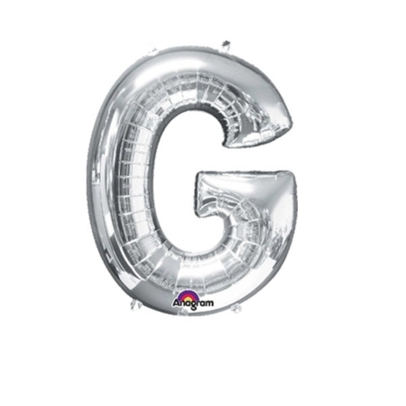 Letra G Foil Balloons Plata 16″/40cm
