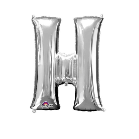 Letra H Foil Balloons Plata 16″/40cm