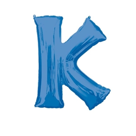 1 K Letra K 16″/41cm AZUL Foil Balloons