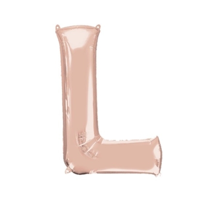 ;Letra L Foil Balloons Oro Rosado 16″/40cm /Ref: 3746311