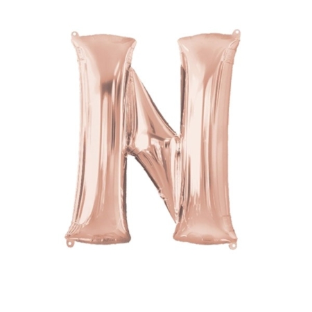 ;Letra N Foil Balloons Oro Rosado 16″/40cm /Ref: 3746511