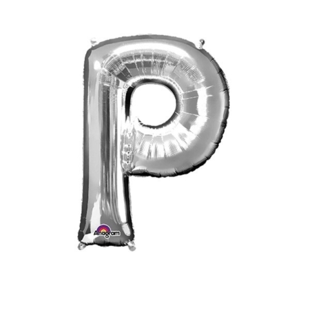 Letter P Silver Minishape Foil Balloons 16″/”40cm A04