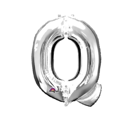 Letra Q Foil Balloons Plata 16″/40cm