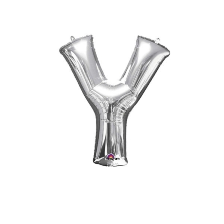 Letter Y Silver Minishape Foil Balloons 16″/”40cm A04