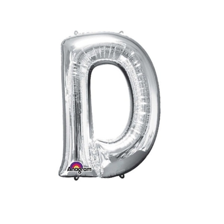 Letra D Foil Balloons Plata 16″/40cm