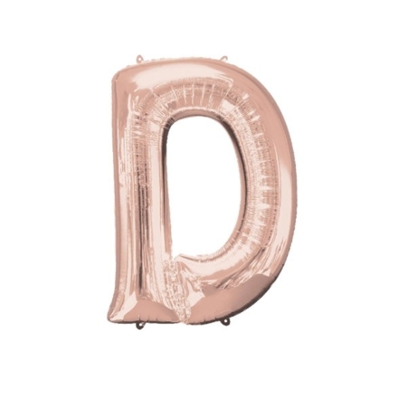 ;Letra D Foil Balloons Oro Rosado 16″/40cm /Ref: 3745511