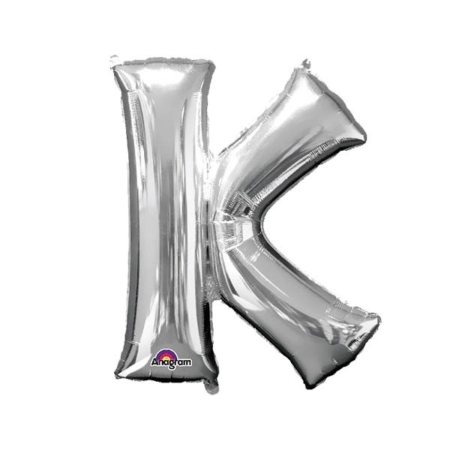 Letra K Foil Balloons Plata 16″/40cm