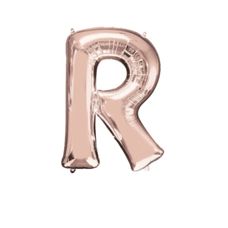 ;Letra R Foil Balloons Oro Rosado 16″/40cm /Ref: 3746911