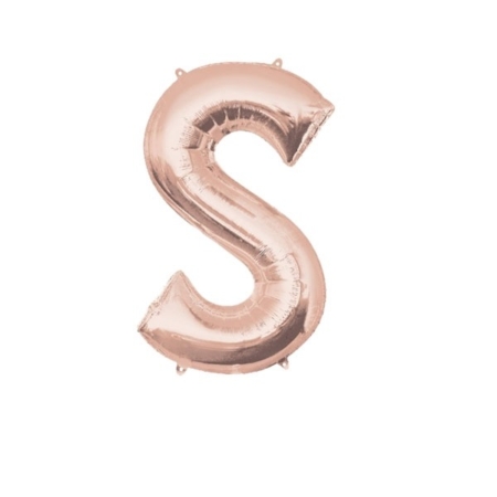 ;Letra S Foil Balloons Oro Rosado 16″/40cm /Ref: 3747011