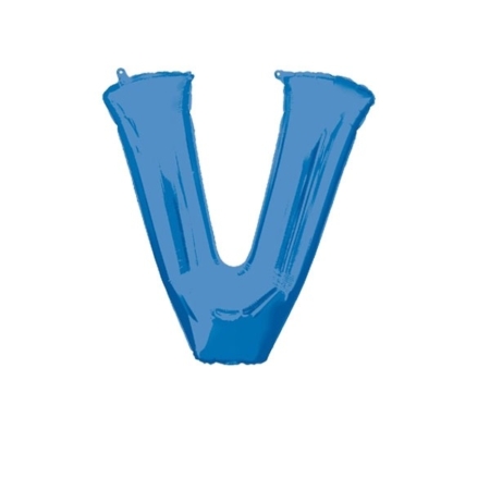 :Letra V Foil Balloons Azul 16″/40cm /Ref: 3827411
