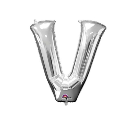 Letra V Foil Balloons Plata 34″/86cm