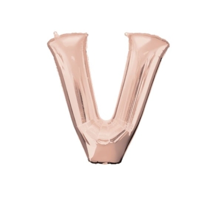 ;Letra V Foil Balloons Oro Rosado 16″/40cm /Ref: 3747311