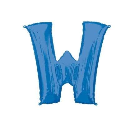 Letra W Foil Balloons Azul 16″/40cm
