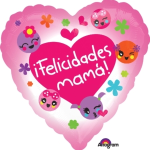 18/45cm FELICIDADES MAMA EMOTICONOS ROSA / Ref: 3497201