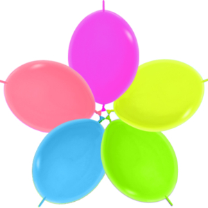 B/25 Globos Latex Link-O-Loon Sempertex Neon Colores Surtidos R12″/30cm
