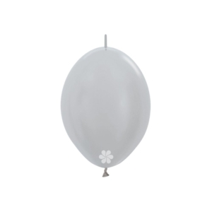 B/25 Globos Latex Link-O-Loon Sempertex Premium Satin Plata R12″/30cm