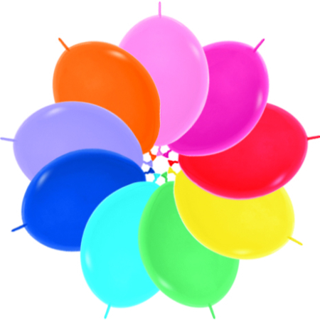 B/50 Globos Latex Link-O-Loon Fashion Surtido Colores Solidos R6″/15cm /Ref: LOL6-000