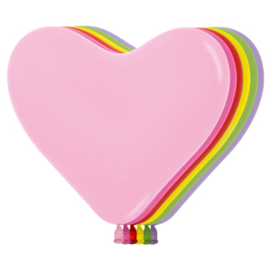B/12 Globos Latex Forma Corazon Surtido Tropical R12″/30cm /Ref: R12-FCOR-000