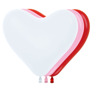B/12 Globos Latex Forma Corazon Surtido R12″/30cm /Ref: R12-FCORSUR