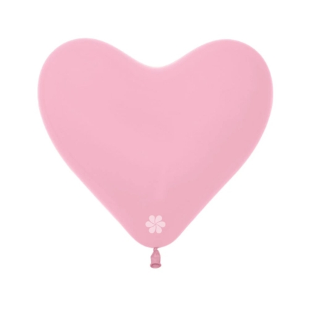 B/50 Globos Látex R12 Sempertex Forma Corazón Rosado R12″/30cm /Ref: R16-COR-009